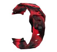GANYUU No Gaps Silicone Band for Samsung Galaxy Watch 7 6 4 5 44mm 40mm/FE/5 pro 20mm football Bracelet Watch6 Classic 43mm 47mm strap(Red Black,Watch 6 classic 43mm)