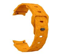 GANYUU No Gaps Silicone Band for Samsung Galaxy Watch 7 6 4 5 44mm 40mm/FE/5 pro 20mm football Bracelet Watch6 Classic 43mm 47mm strap(Yellow,Watch5 44mm)