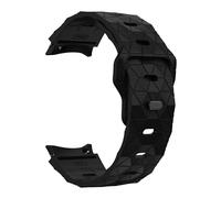 GANYUU No Gaps Silicone Band for Samsung Galaxy Watch 7 6 4 5 44mm 40mm/FE/5 pro 20mm football Bracelet Watch6 Classic 43mm 47mm strap(Black,Watch 4 Classic 42mm)