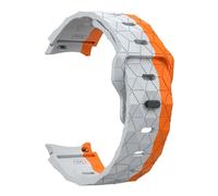 GANYUU No Gaps Silicone Band for Samsung Galaxy Watch 7 6 4 5 44mm 40mm/FE/5 pro 20mm football Bracelet Watch6 Classic 43mm 47mm strap(Gray orange,Watch4 40mm)