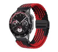 GANYUU Nylon Strap 22mm 20mm For Huawei Watch GT4/Pro 46mm/GT3/GT2 2e Breathable Bracelet For Samsung Watch 6/5/4/3/Gear S3 Watchbands(Black red,For other 20mm)