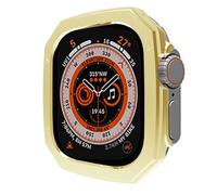 GANYUU PC Plating Glossy Case for Apple Watch Ultra 49mm 8 7 41mm 45mm Bumper for IWatch Series 6 SE 5 4 40 44mm Bazel Protective Cover(Gold,40MM)