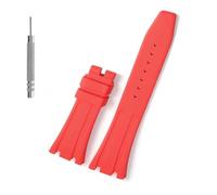GANYUU Rubber watch strap 27mm watchband for AP 15703 26470SO Royal Oak offshore men sports watch strap bracelet(Red No buckle,28mm)