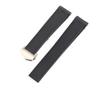 GANYUU Rubber Watch Strap Suitable For Tag H Euer Diver AQUARACER Series Replacement Watch Accessories Parts 22mm, 20.5mm, 21.5mm WatchBands(Black siver buckle,22mm)