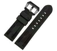 GANYUU Silicone watchband For PAM111 386 441 series wristband straps 20mm 22mm 24mm 26mm Waterproof sports camouflage bracelet(Camo black black,22mm)