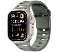 GANYUU Sport Silicone Strap For Apple Watch Band Ultra 49mm 45mm 44mm 42mm Series10 46mm 42mm Watchband Wrist Correa Bracelet Series 9 8 7 6 SE 5 4 Watchbands(Coastal rock,Series10 46mm)
