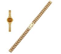 GANYUU Stainless steel watchband 6mm 8mm 10mm silver golden bracelet Replacement strap for size dial lady fashion watch Bracelet (Color : Gold, Size : 10mm)