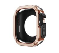 GANYUU WatchCase for Apple Watch Ultra Cover 49mm 40mm 41mm 44mm 45mm 42mm 38mm Anti-fall Shell iWatch Series 9 8 7 6 5 4 SE 3 2 Watch Case(Rose Gold,42/44/45/49mm)
