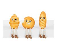 Ganz Life is What You Bake It Shelf Sitters Decorative Bread Figurines 6 inch Polyresin 3 Pack Whimsical Croissant, Donut, and Baguette with Dangling Legs - Cute Kitchen, Bakery, or Home Decor