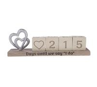 GANZ Rustic Wedding Countdown Calendar Days Until We Say I Do 19 x 7.5 Polyresin Decorative Table Top Block Sign