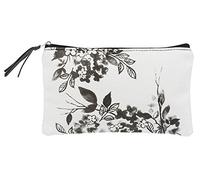 Ganz Women's Canvas Make-Up Cosmetic Bag Case - Floral (White Background)