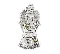 Ganz Zinc Visor Clip "Never Drive Faster than Your Guardian Angel Can Fly"