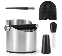 : GaoBangM Coffee Knock Box, Large Stainless Steel Coffee Grounds Bin