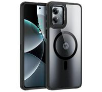 GaoBao Compatible with Motorola G14 Phone Case,[Compatible with MagSafe] Translucent Matte Back Men Boys Slim Thin Military Shockproof Protective Bumper Cover Compatible with Moto G14 Case,6.5",Black