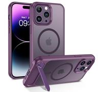 GaoBao Magnetic for iPhone 14 Pro Max Case with Invisible Titanium Stand,Compatible with MagSafe Translucent Matte Back Slim Military Shockproof Phone Cover for iPhone 14 Pro Max Phone Case,Purple