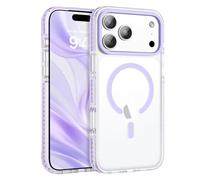 GaoBao Magnetic for iPhone 17 Pro Max 6.9" Case, Compatible with MagSafe Military Shockproof Protective Women Cute Anti-Slip Bumper Transparent Slim Fit Anti-Yellowing Phone Case Cover, Clear Purple