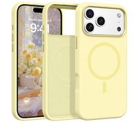 GaoBao Magnetic for iPhone 17 Pro Max 6.9" Case, Slim Liquid Silicone Compatible with MagSafe and Camera Control, Silky Soft Touch Shockproof Anti-Scratch Microfiber Lining Phone Case Cover, Yellow