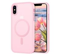 GaoBao Strong Magnetic Case for iPhone XS Max, Fashion Slim Phone Case - Classic Shockproof Translucent Matte Protective Cover for iPhone XS 6.5", Tender Pink