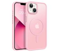 GaoBao Strong Magnetic iPhone 14/13 Case, Slim Fit Shockproof Translucent Matte Protective Cover for iPhone 14/13 6.1", Tender Pink
