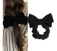 gaobaozhu Black Velvet Bowknot Hair Tie Bow Scrunchies for Women Holder Elastic Hair Bows for Girls Hair Accessories for Women Girls Velvet Scrunchy Elastic Hair Bands