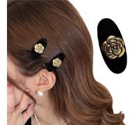 gaobaozhu Camellia Mini Hair Clips French Flocking Small Side Hair Clip Flowers Snap Clips Hairpins Headwear Korean Girl Hair Accessories for Women Girls