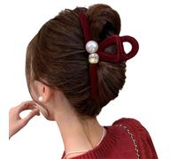 gaobaozhu Pearl Hair Claw Clip for Women Girls Elegant Large Claw Clip for Thick Hair Hair Barrette Clamps for Thick Thin Hair Hair Accessories Headwear Styling Tools for Party Wedding