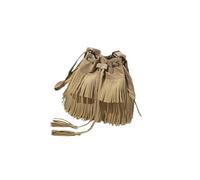 gaobaozhu PU Leather Bucket Bags Hobo Bag for Women Retro Cross Body Fringe Purses with Drawstring Small Tassel Shoulder Bag Handbags Phone Bag Messenger Bag Vintage Fashion Bag