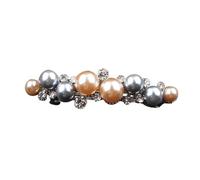 gaobaozhu Rhinestone Pearl Spring Clip Vintage Rhinestone Hair Barrettes Elegant Crystal Hair Barrettes with Spring Snap Clip French Hairpin Pearl Hair Jewelry Accessories for Women Girls Brides