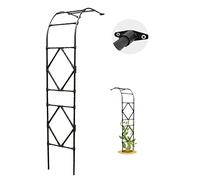 GAOBINGB Black Metal Garden ArchHalf Arch for Climbing Plants Floral Support Pink Frame Adjustable Widths: 60300 cm (240 x 240 cm / 94 x 94 in) for Outdoor Decor
