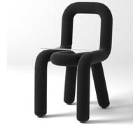 GAOBINGB Modern Creative Armless Chairs, Velvet Living Room Lounge Sofa Chair, Flannel Side Chairs, Colorful Dining Chair, Reading Chair for Bedroom,Office,Dining Room,Restaurant,Black