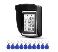 Gaocinys 125KHz RFID Metal Access Control Keypad + Waterproof Cover+10pcs 125KHz Blue Keyfobs for Door Entry System 1000 Users