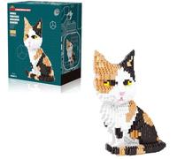 GaoDeBuChou Calico Cat Micro Building Block Set,Animals Toys Gifts for Boys Girls Age 10 11 12 13 14+ Teens Adults,Not Compatible with Major Brands(1300PCS)