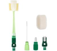 Gaodeding Bottle Cleaning Brush - Five cleaning modes, 5 in 1 multifunctional water bottle brush for baby bottles, water bottles, stemware, teapots, glasses (green, 37cm)