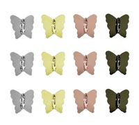 Gaodercha 12Pcs Cell Phone Finger Ring Holder 4 Colors Butterfly Charm Cute Universal Ring Hook Adhesive Metal Phone Finger Grip Loop Stand Fingers Grip for Sticky Cell Case Pad Charms Accessories