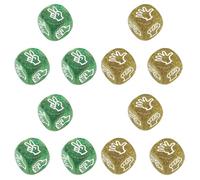Gaodercha 12Pcs Rock Paper Scissor Game Dices Transparent Acryl Dice Portable Play Dice Accessories for Family Friends Finger Guessing Party Games(Green and Yellow)