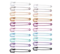 Gaodercha 20Pcs Large Safety Pins Mixed Color Steel Safety Pins 2 Sizes Spring Lock Metal Sewing Pin for Fashion Clothes Sewing Quilting Upholstery Laundry Craft Decorative