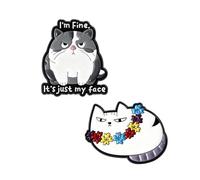 Gaodercha 2Pcs Cartoon Cat Pin Set Funny Black Cat Brooch Lapel Pin Kitten Fashion Enamel Pins for Sweater Hat Scarf Dresses Suit Jeans Badge Backpack Clothing Decorations