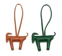 Gaodercha 2Pcs PU Leather Animal Bag Charm Keychain Goat Bag Hanging Ornaments Decorative Goat Bags Charm PU Leather Handbag Accessory for Bags Backpack Car Decoration