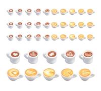 Gaodercha 40Pcs Resin Coffee Cup Charms Imitation Drink Mug Tableware Coffee Charms for Jewelry Making DIY Earring Keychain Necklace Hanging Ornament Dollhouse Accessories
