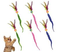 Gaodercha 6Pcs Bouncy Balls for Cats 3 Colors Interactive Cat Balls Fuzzy Worms with Ball Interactive Bouncys Tails Cats Toys for Indoors Outdoors Pets Favors