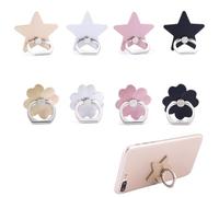 Gaodercha 8 Pieces Cell Phone Ring Holder Metal Phone Stand Star Clover 2 Styles 4 Colors Gold Silver Rose Gold Black Phones Grip For Smartphone Tablet Desk Car Use
