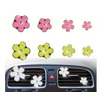 Gaodercha 8Pcs Daisy Flower Air Freshener Car Clips 4 Sizes Cute Car Diffuser Vent Clips Pink Green Alloy Cars Scent Clip Air Vent Clip for Cars Interior Decoration