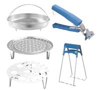 Gaoding 5 PCS Stainless Steel Steaming Rack Set - 304 Food Contact Grade Stainless Steel Steaming Rack, Suitable for Steaming Various Types of Fish, Seafood, and Eggs