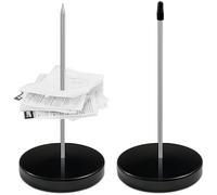 gaoduanluoluo 2 Pack Receipt Spike, Paper Memo Holder, Metal Bill Holder for Kitchen, Hotel, Restaurant, Café, Office (Black)
