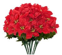 gaoduanluoluo 6 PCS of Artificial Poinsettia Flowers, Artificial Poinsettia Christmas Flowers, Red Christmas Tree Decorations, Artificial Flowers, Decorations for Weddings, Vases