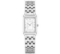GAOFAN HOUR Gold Watches for Women with Vintage Rectangular Case,White Roman Dial,Stainless Steel Band,Adjustment Tool Included,Water Resistant, Silver