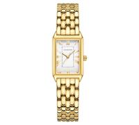 GAOFAN HOUR Gold Watches for Women with Vintage Rectangular Case,White Roman Dial,Stainless Steel Band,Adjustment Tool Included,Water Resistant, White-Gold