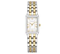 GAOFAN HOUR Gold Watches for Women with Vintage Rectangular Case,White Roman Dial,Stainless Steel Band,Adjustment Tool Included,Water Resistant, White-Silver