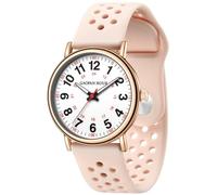 GAOFAN HOUR Waterproof Nurse Watch for Medical Professionals,Doctors Nursing Students Women Men,12/24 Hour Military Time,Luminouse Easy Read Dial,Soft and Breathable Silicone Band, Rose Gold-Pink