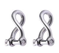 GAOFESA 2Pcs Marine Grade Shackle Stainless Steel Twist Shackle Screw Pin Twisted Screw Pin For Sailing